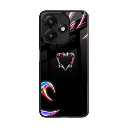 Prism Heart back phone cover | glass case for redmi 12 5g