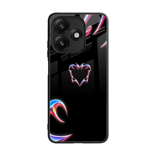 Prism Heart back phone cover | glass case for redmi 12 5g