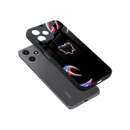 Prism Heart sleek redmi 12 5g cover with tempered glass back and TPU edges