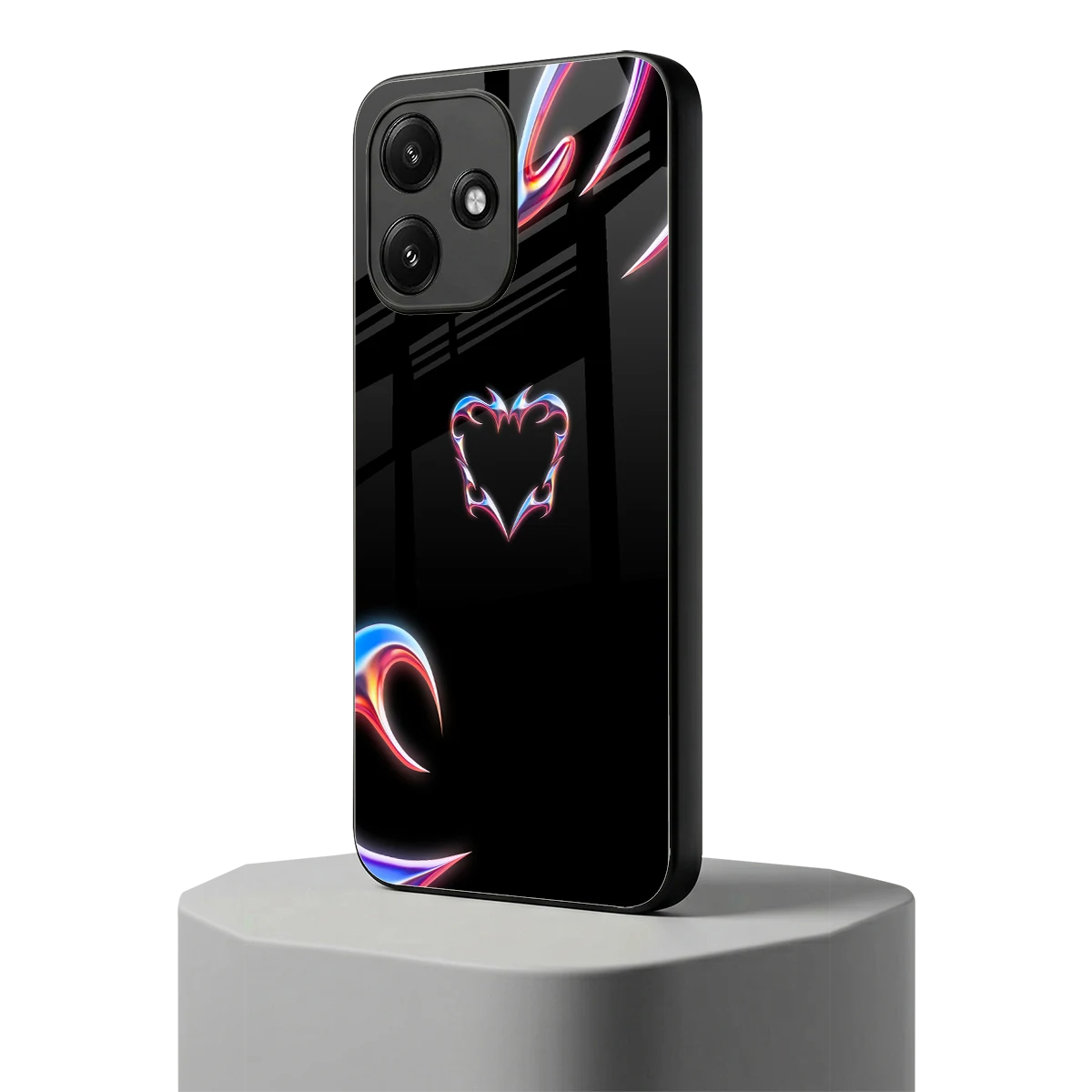 Prism Heart redmi 12 5g mobile cover | shockproof glass phone case