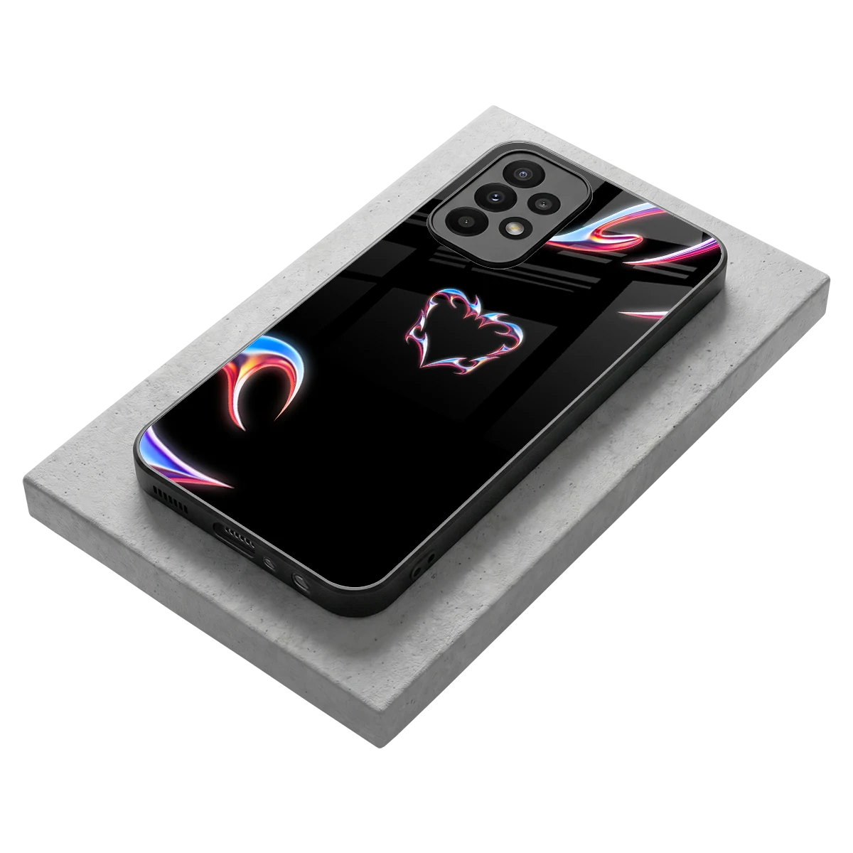 Prism Heart stylish phone case for samsung galaxy a23 | glossy glass and slim fit