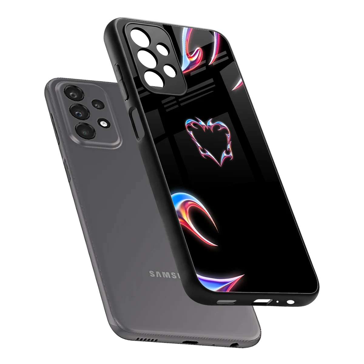 Prism Heart sleek samsung galaxy a23 cover with tempered glass back and TPU edges