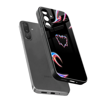 Prism Heart sleek samsung galaxy m56 5g cover with tempered glass back and TPU edges