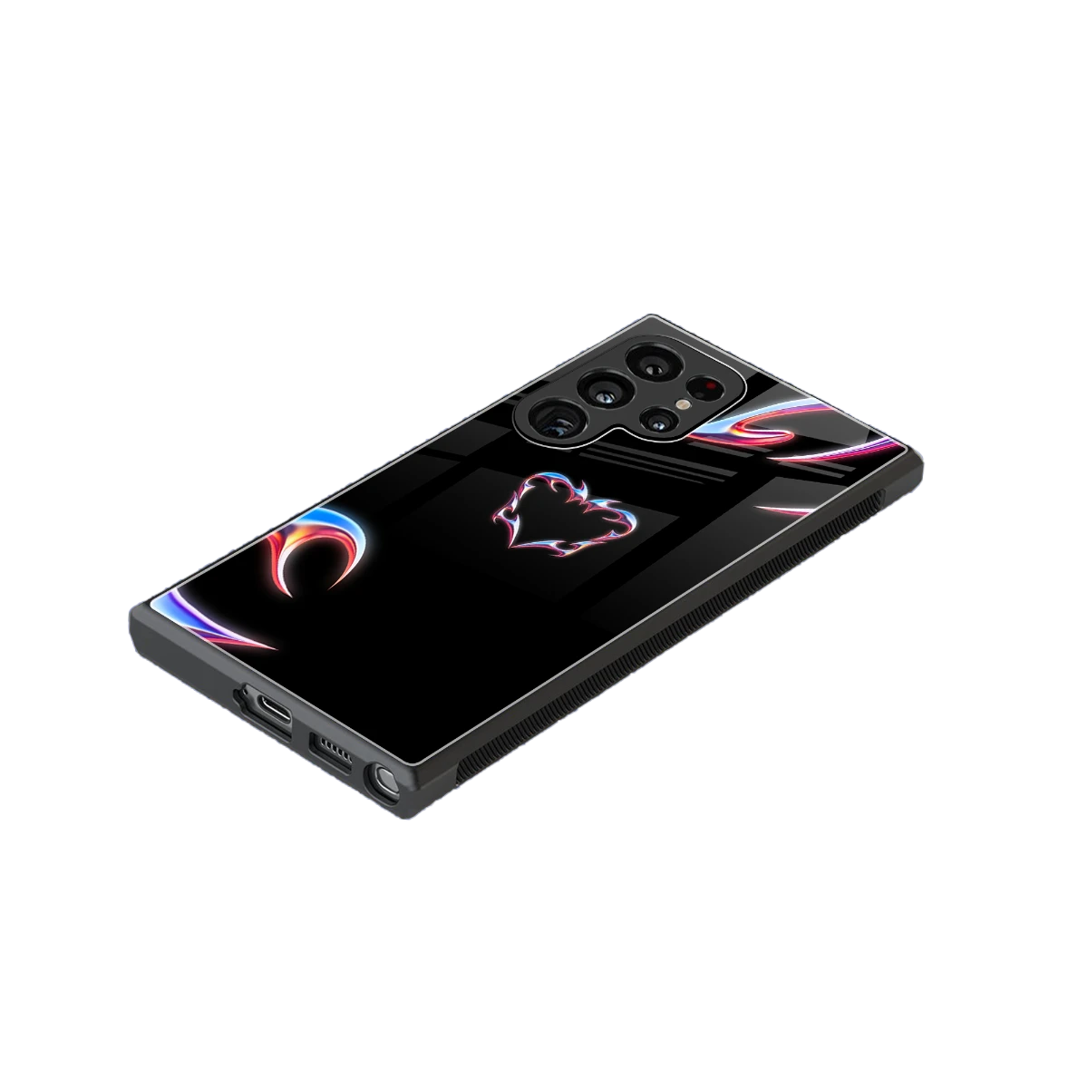 Prism Heart stylish phone case for samsung galaxy s23 ultra | glossy glass and slim fit