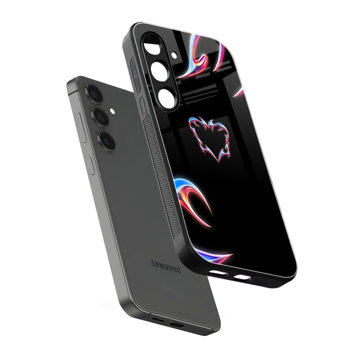 Prism Heart sleek samsung galaxy s24 cover with tempered glass back and TPU edges