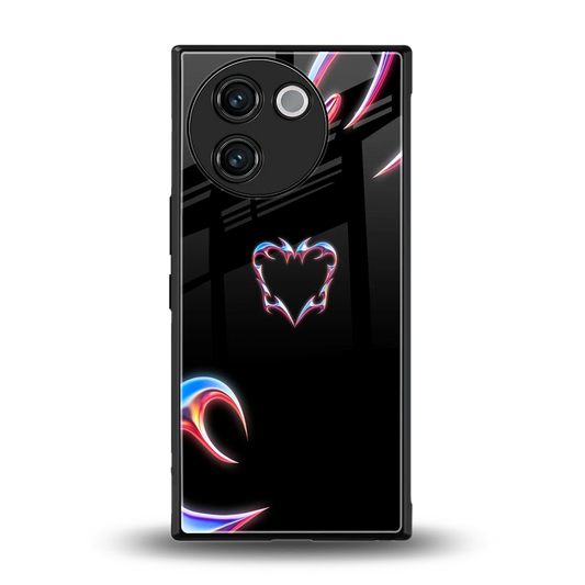 Prism Heart back phone cover | glass case for vivo v30e