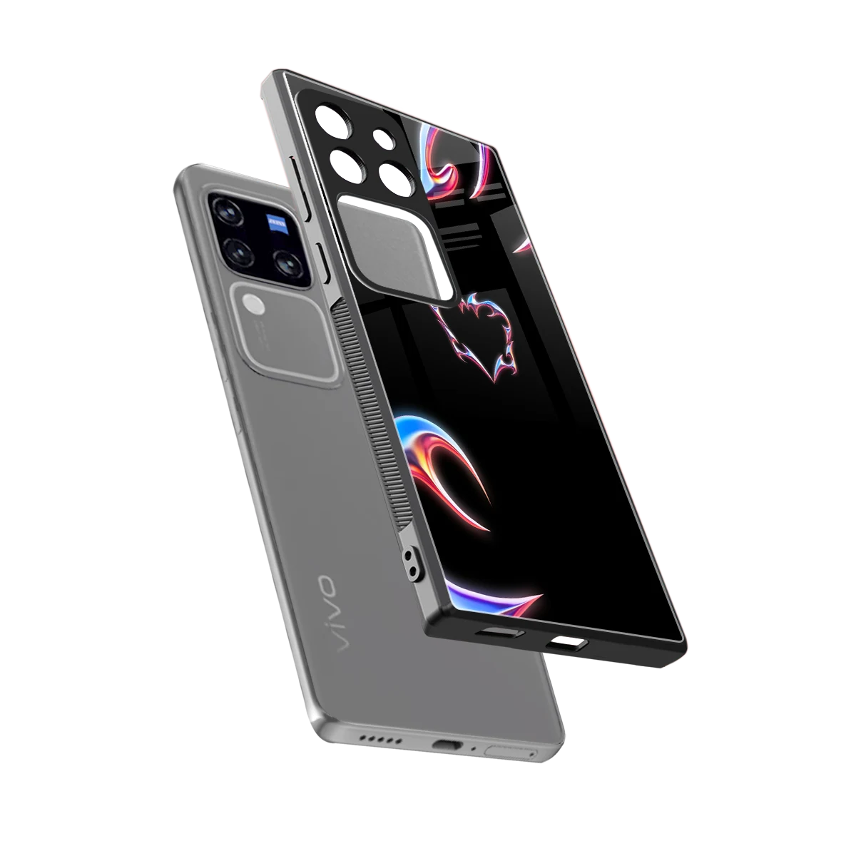 Prism Heart sleekvivo v30 pro cover with tempered glass back and TPU edges