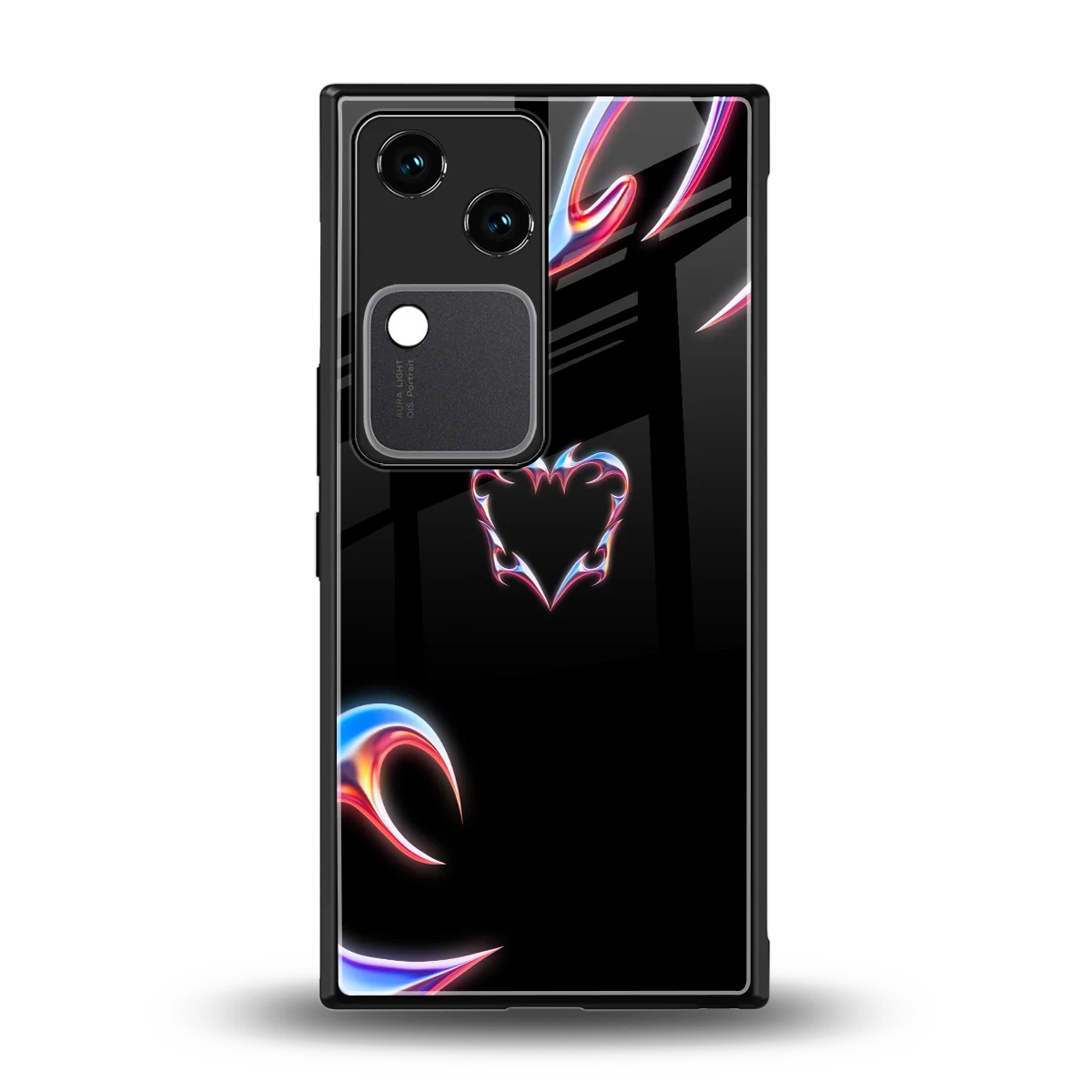 Prism Heart back phone cover | glass case for vivo v30