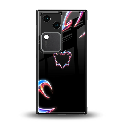 Prism Heart back phone cover | glass case for vivo v30