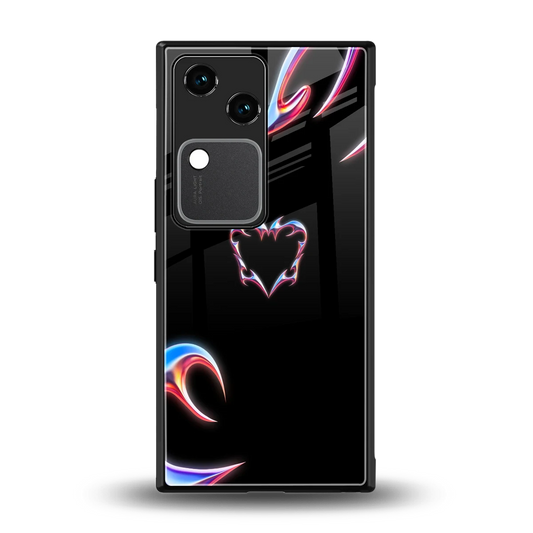 Prism Heart back phone cover | glass case for vivo v30