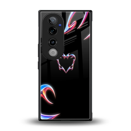 Prism Heart back phone cover | glass case for vivo v40 pro