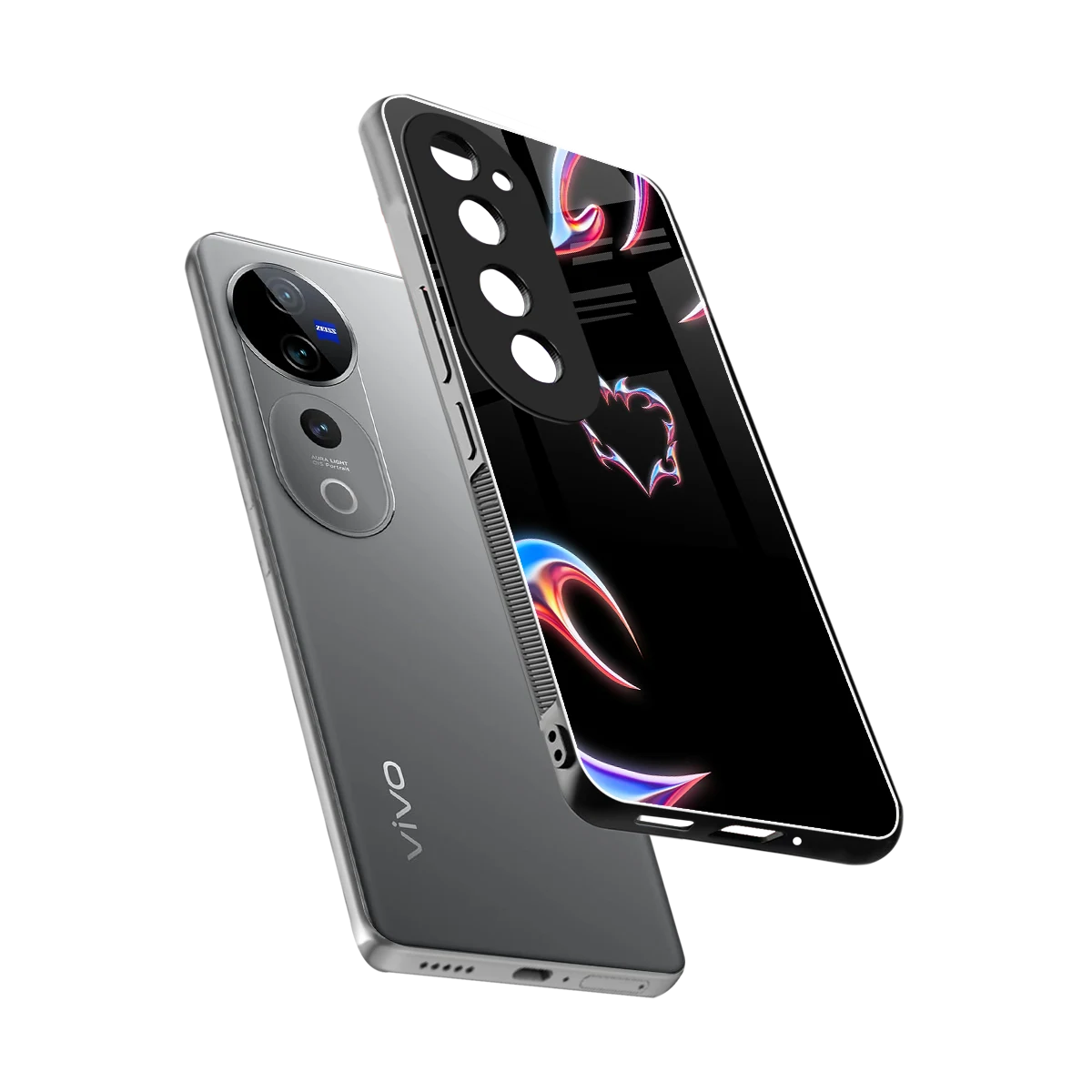 Prism Heart sleek vivo v40 pro cover with tempered glass back and TPU edges