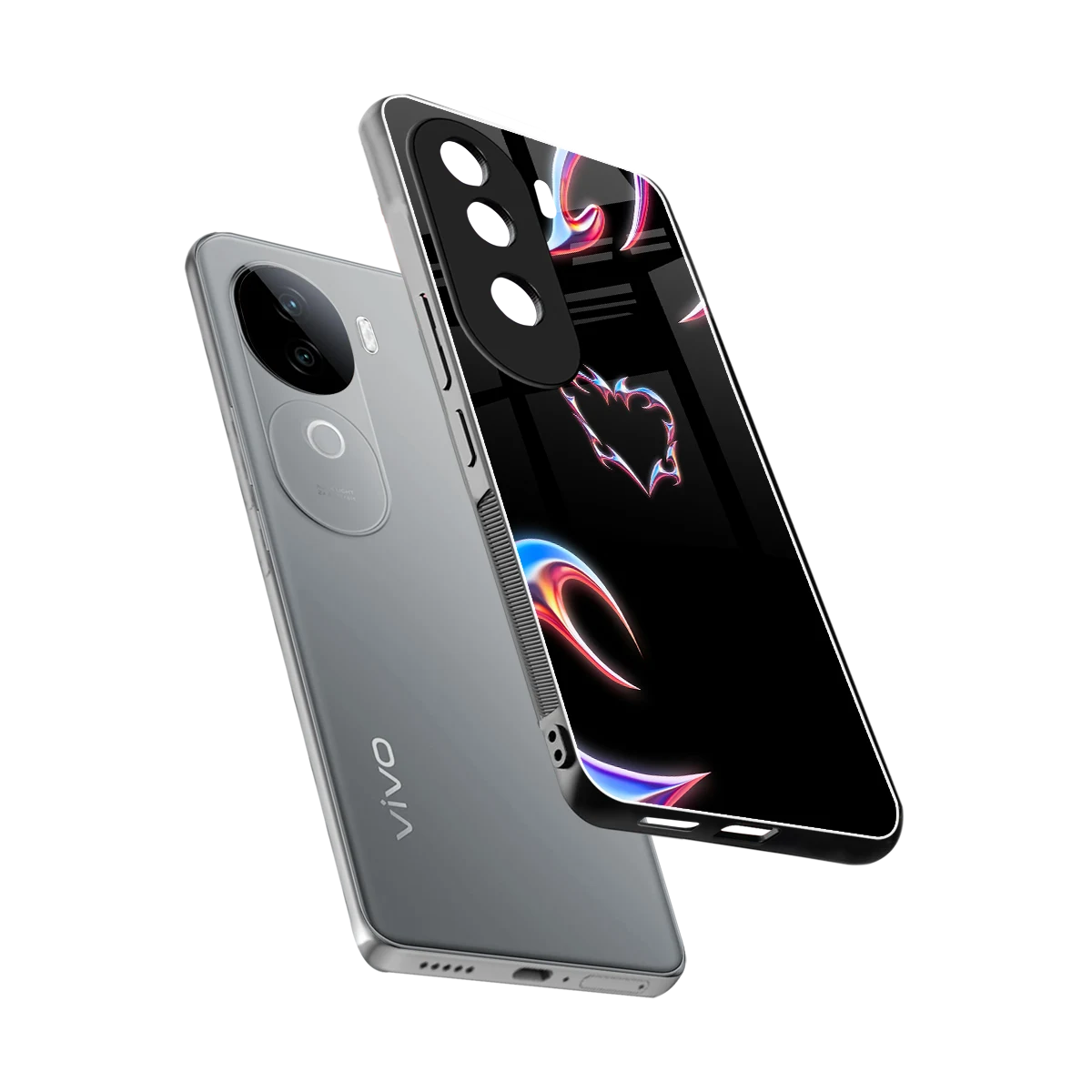 Prism Heart sleek vivo v40e cover with tempered glass back and TPU edges