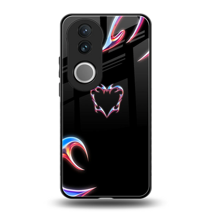 Prism Heart back phone cover | glass case for vivo v50