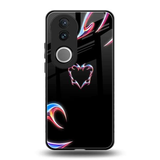 Prism Heart back phone cover | glass case for vivo v50