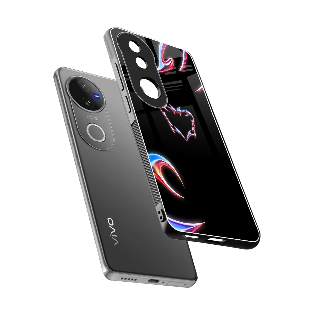 Prism Heart sleek vivo v50 cover with tempered glass back and TPU edges