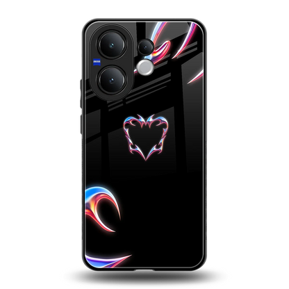 Prism Heart back phone cover | glass case for vivo v60