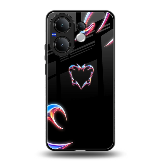 Prism Heart back phone cover | glass case for vivo v60