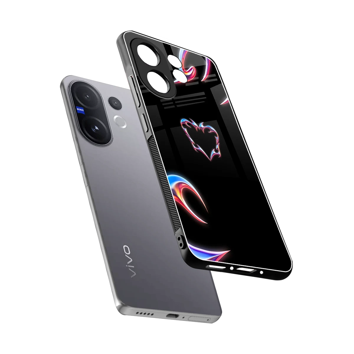 Prism Heart sleek vivo v60 cover with tempered glass back and TPU edges