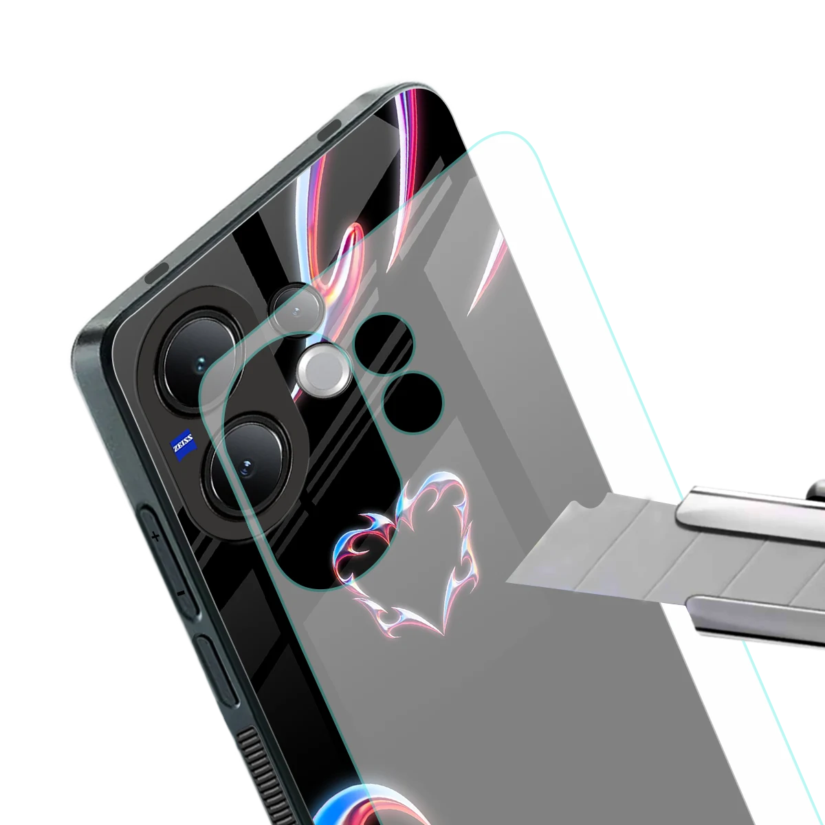 Prism Heart stylish phone case for vivo v60 | glossy glass and slim fit