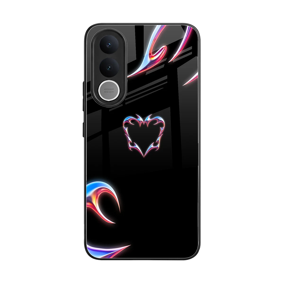 Prism Heart back phone cover | glass case for vivo v70 fe