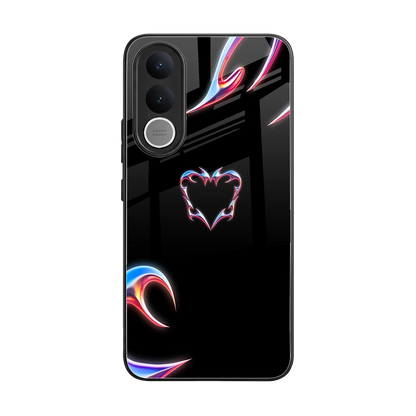 Prism Heart back phone cover | glass case for vivo v70 fe