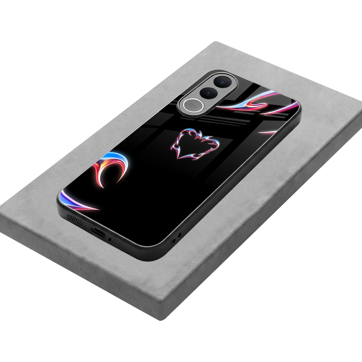 Prism Heart stylish phone case for vivo v70 fe | glossy glass and slim fit