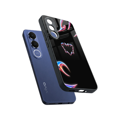 Prism Heart sleek vivo v70 fe cover with tempered glass back and TPU edges