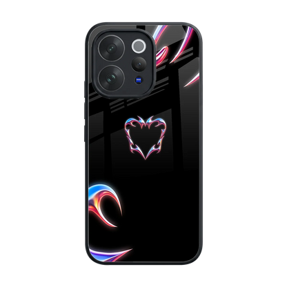 Prism Heart back phone cover | glass case for vivo v70