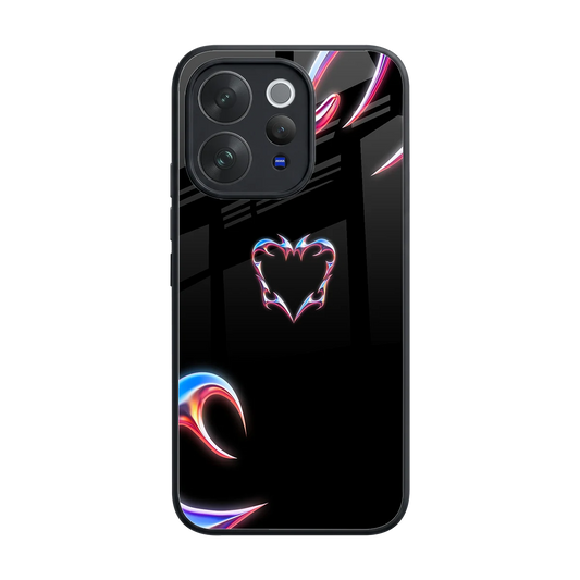 Prism Heart back phone cover | glass case for vivo v70