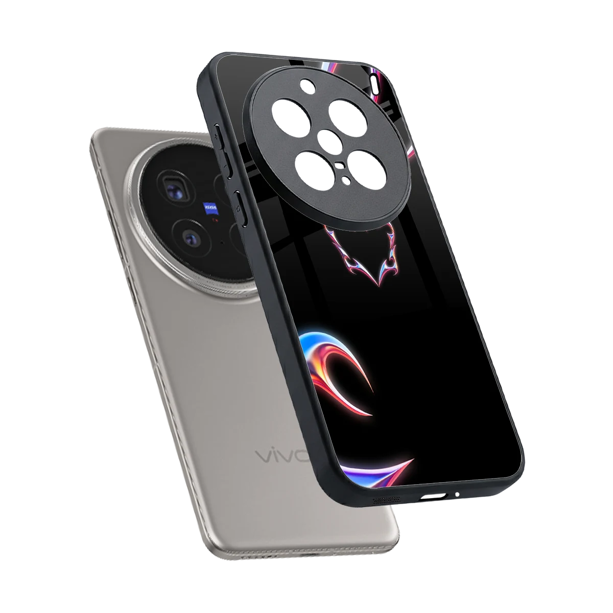 Prism Heart sleek vivo x200 pro cover with tempered glass back and TPU edges
