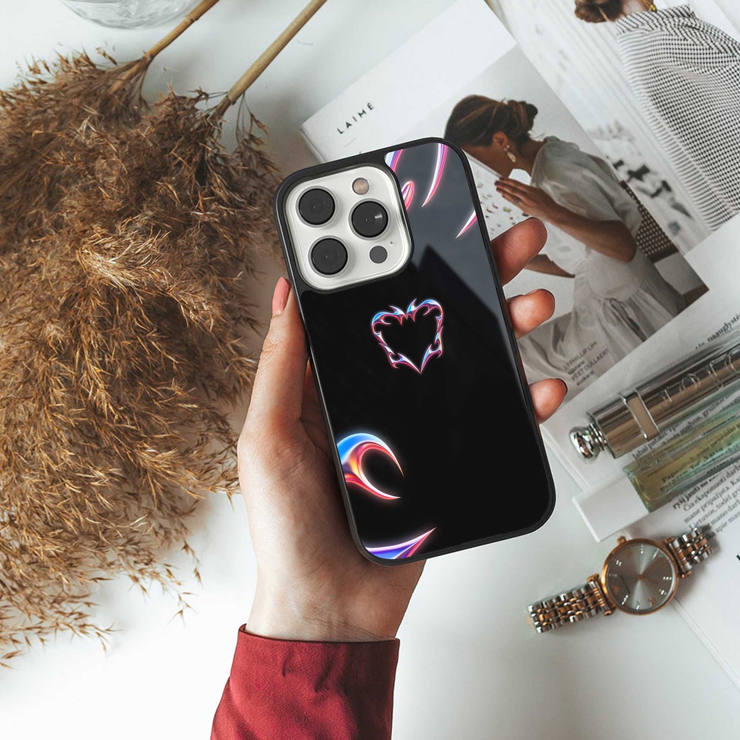 Prism Heart Phone Case for Iphone 16 | Glass Case
