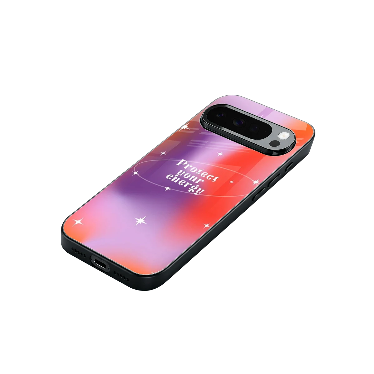 Protect Your Energy stylish phone case for google pixel 10 pro xl | glossy glass and slim fit