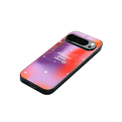 Protect Your Energy stylish phone case for google pixel 10 pro xl | glossy glass and slim fit