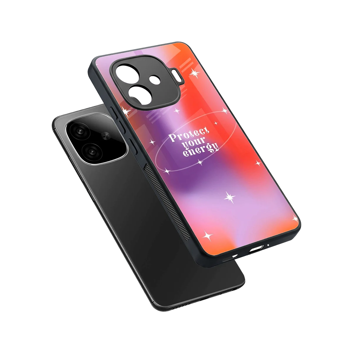 Protect Your Energy sleek iqoo neo 10r 5g cover with tempered glass back and TPU edges