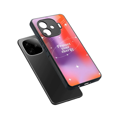 Protect Your Energy sleek iqoo neo 10r 5g cover with tempered glass back and TPU edges