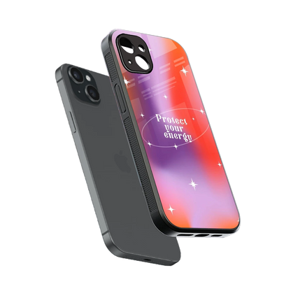Protect Your Energy sleek iphone 14 plus cover with tempered glass back and TPU edges