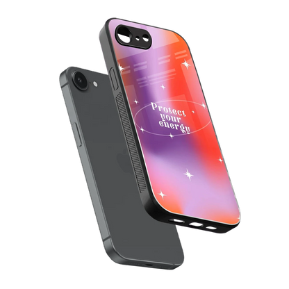 Protect Your Energy sleek iphone 16e cover with tempered glass back and TPU edges