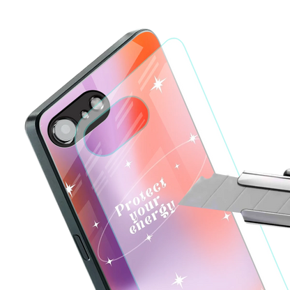 Protect Your Energy stylish phone case for iphone 16e | glossy glass and slim fit