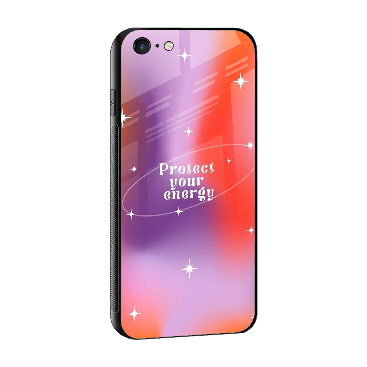 Protect Your Energy sleek iphone 6 cover with tempered glass back and TPU edges