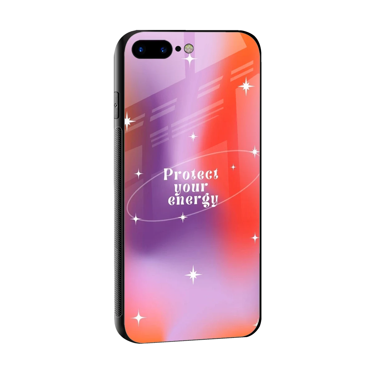 Protect Your Energy sleek iphone 7 plus cover with tempered glass back and TPU edges
