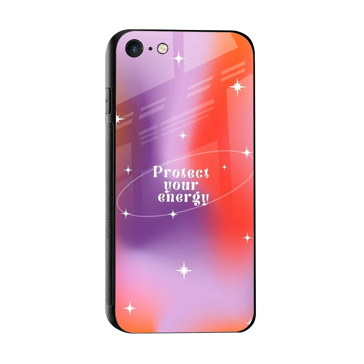 Protect Your Energy sleek iphone 7 cover with tempered glass back and TPU edges