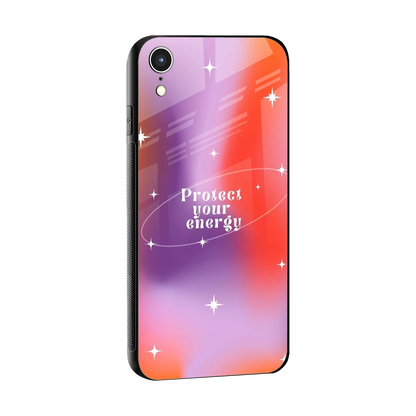 Protect Your Energy sleek iphone xr cover with tempered glass back and TPU edges