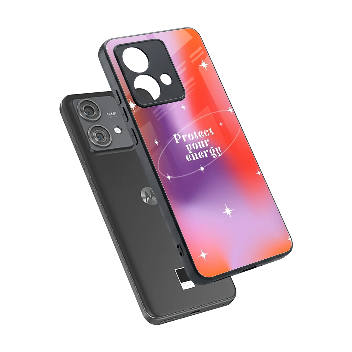 Protect Your Energy sleek motorola edge 40 neo 5g cover with tempered glass back and TPU edges