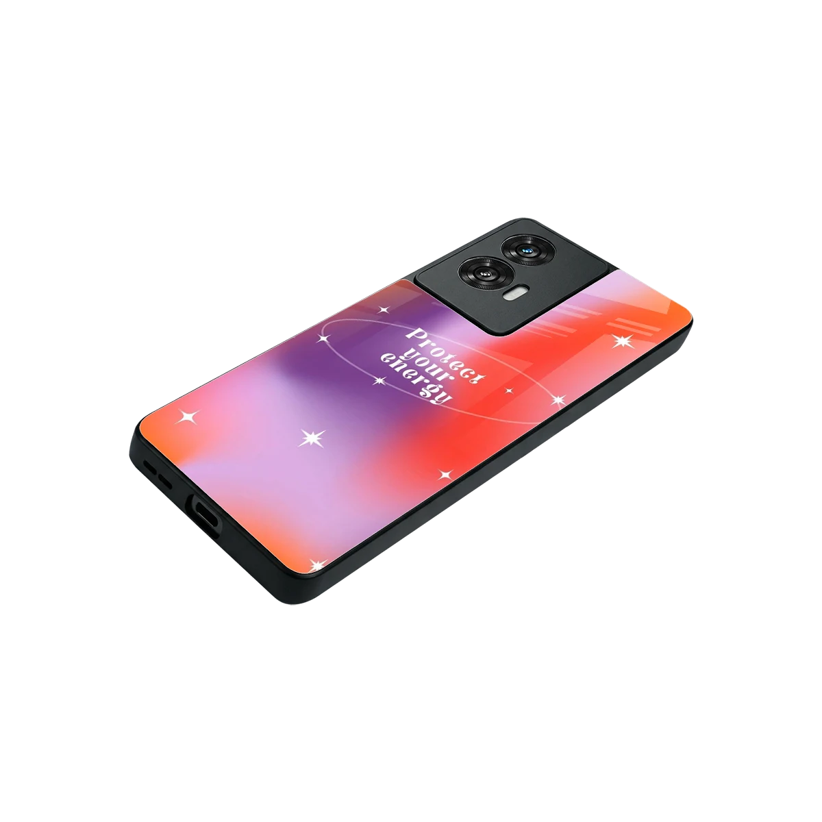 Protect Your Energy stylish phone case for motorola edge 50 fusion | glossy glass and slim fit