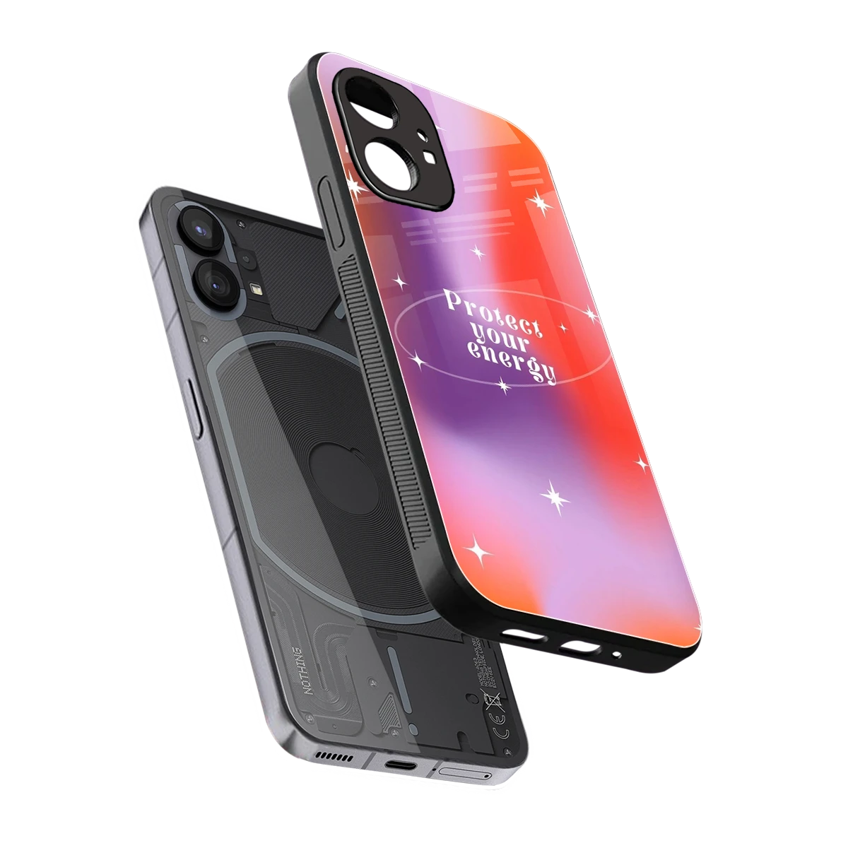 Protect Your Energy sleek nothing phone 1 cover with tempered glass back and TPU edges