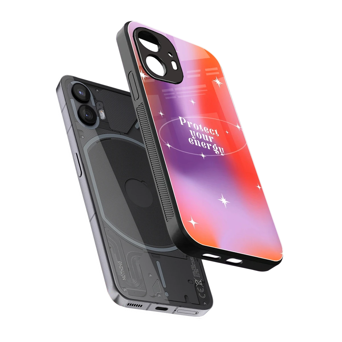 Protect Your Energy sleek nothing phone 2 cover with tempered glass back and TPU edges