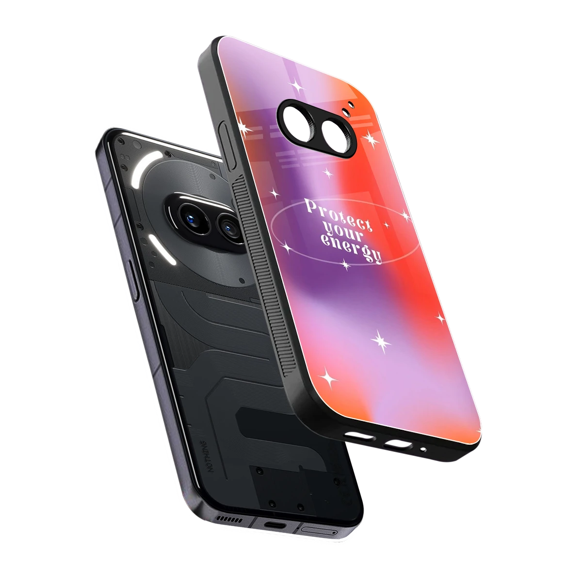 Protect Your Energy sleek nothing phone 2a cover with tempered glass back and TPU edges