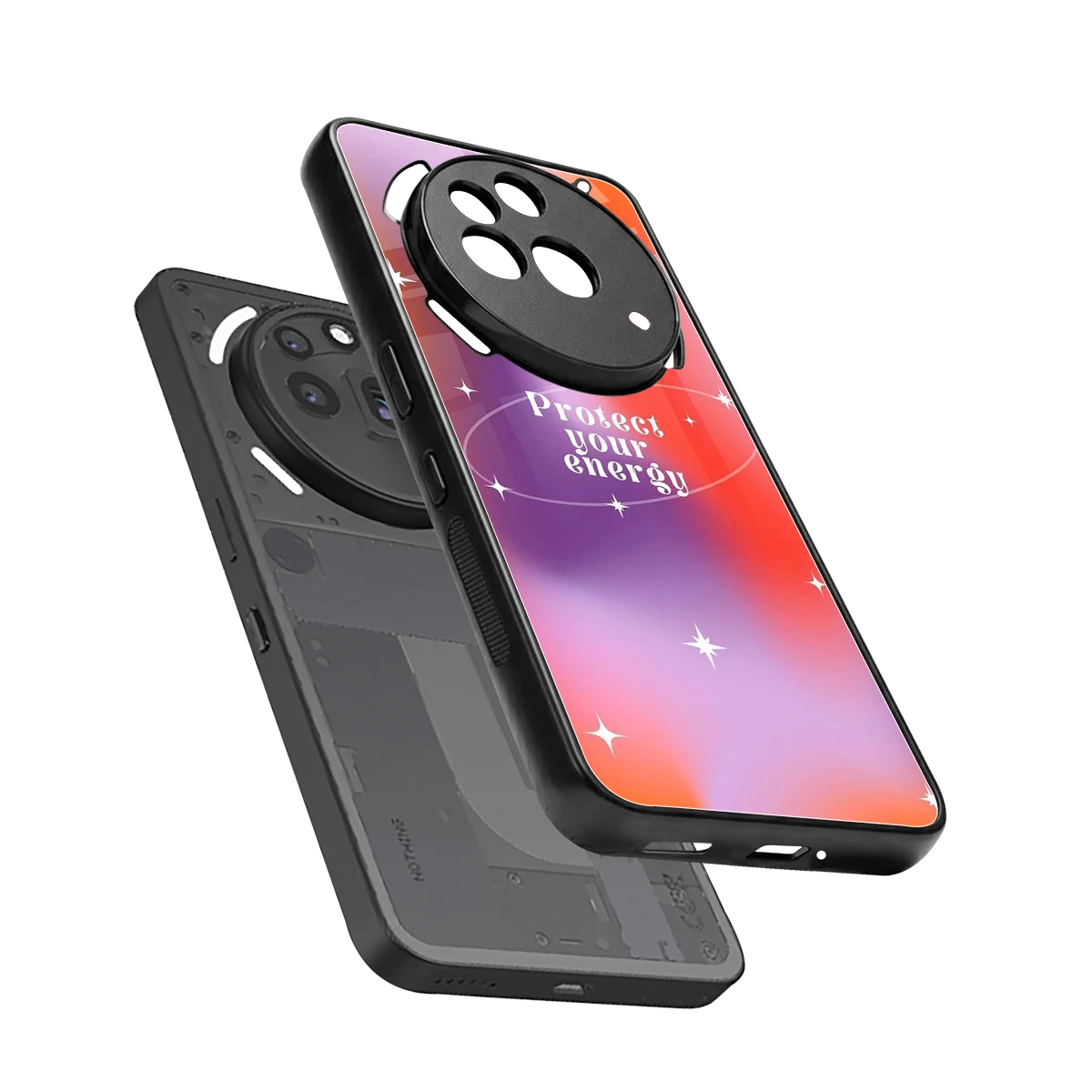 Protect Your Energy sleek nothing phone 3a pro cover with tempered glass back and TPU edges