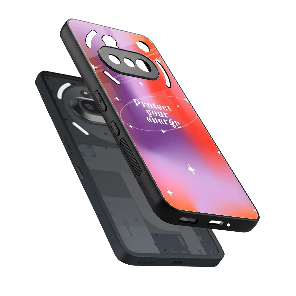 Protect Your Energy sleek nothing phone 3a cover with tempered glass back and TPU edges